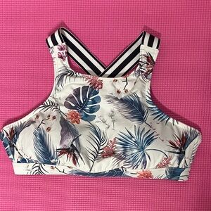 GAP Floral and Leaf Print Tank Top with Striped Straps